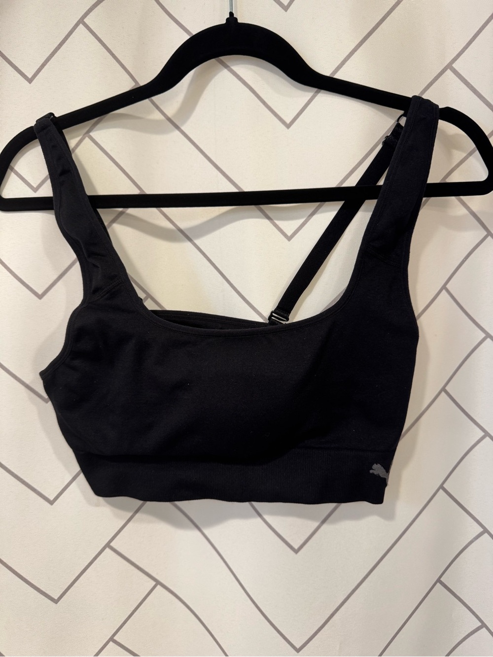 Puma Black Scoop Removable Pad Sports Bralette